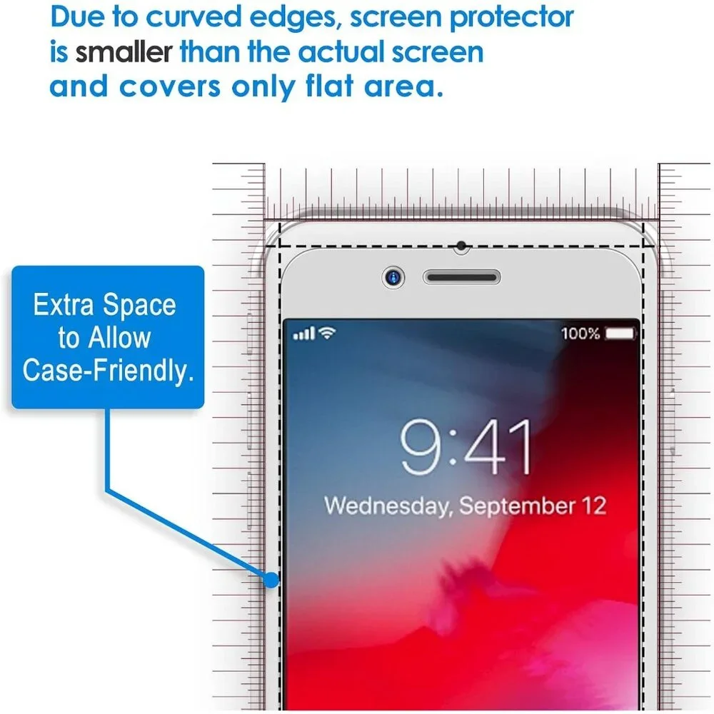 Screen Protector for iPhone 8, 7, 6s and 6 - 4.7-Inch Tempered Glass 2-Pack